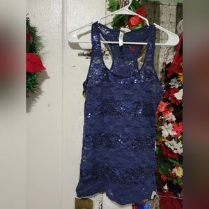 Discovery Navy Lace Tank Top
